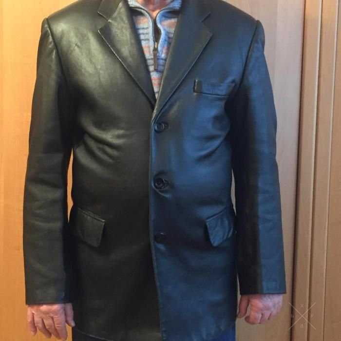 Черный кожаный пиджак.