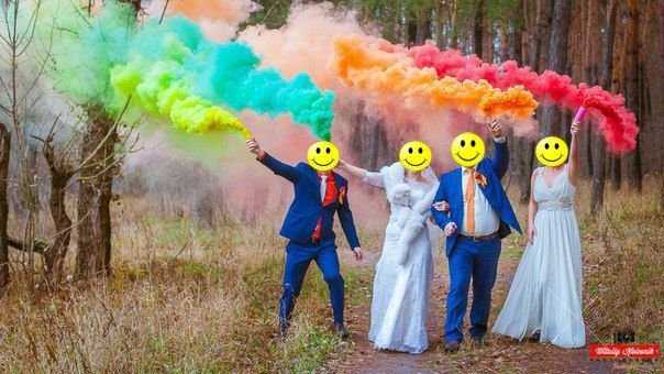 Цветной эффект для свадебных фотосессий
