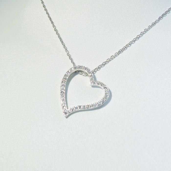 Элитная бижутерия подвеска SWAROVKI "Heart" (18-24 см, родий)