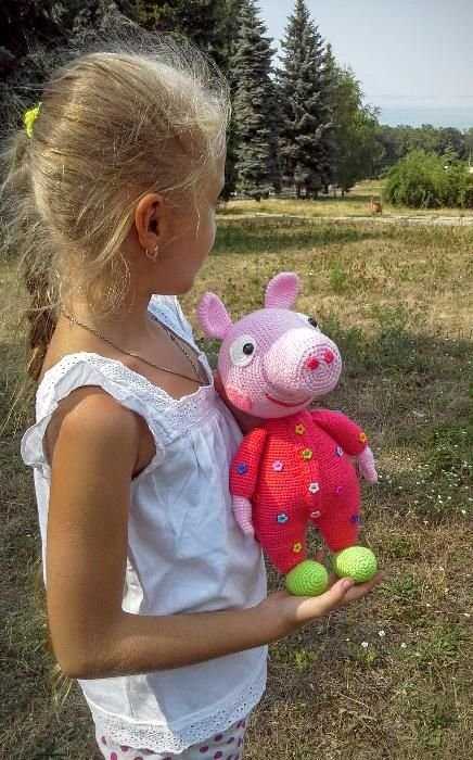 Свинка Пеппа в пижаме. Игрушка амигуруми.Handmade.