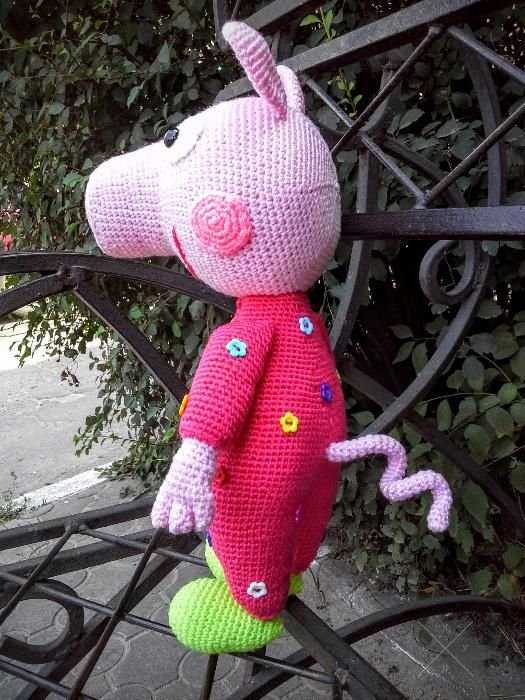 Свинка Пеппа в пижаме. Игрушка амигуруми.Handmade.