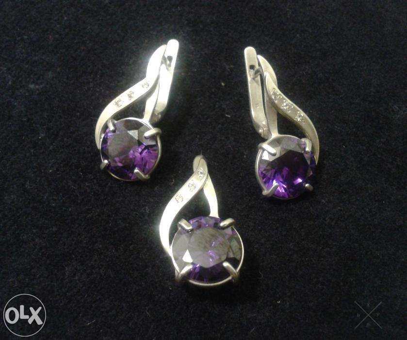 Комплект из серебра 925 с цирконами