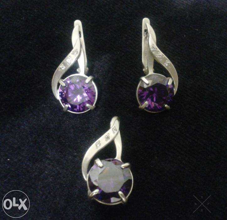 Комплект из серебра 925 с цирконами