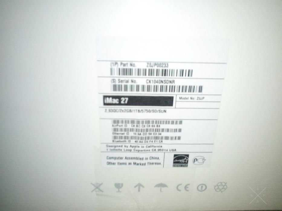 Моноблок 27" iMac Z0JP00233, i7 2.93MHz, 4Gb, 1000Gb, Radeon HD5750