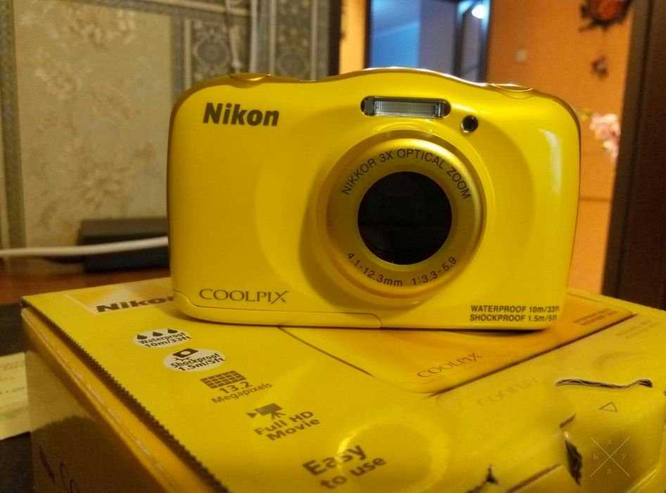 Продаю Nikon coolpix S33 Yellow воденепроницаемый + 1 год гарантии!