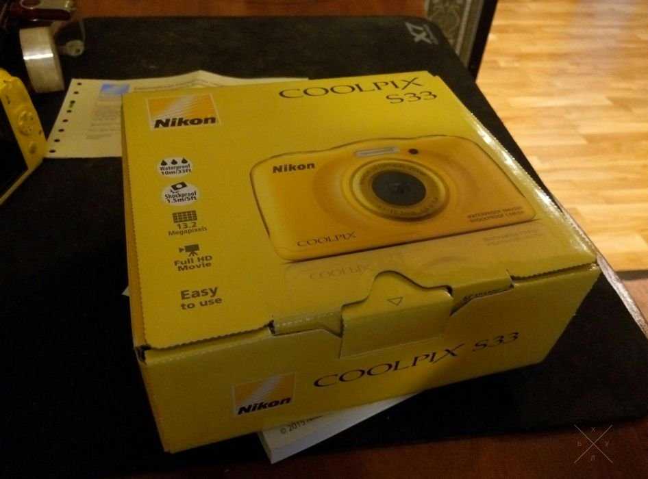 Продаю Nikon coolpix S33 Yellow воденепроницаемый + 1 год гарантии!