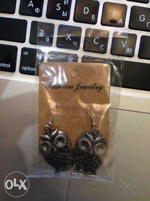 серьги серёжки сова бижутерия