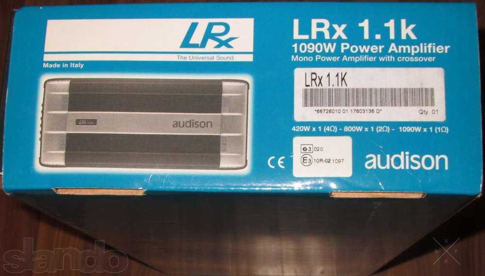 Автомобильный усилитель Audison LRx 1.1k mono