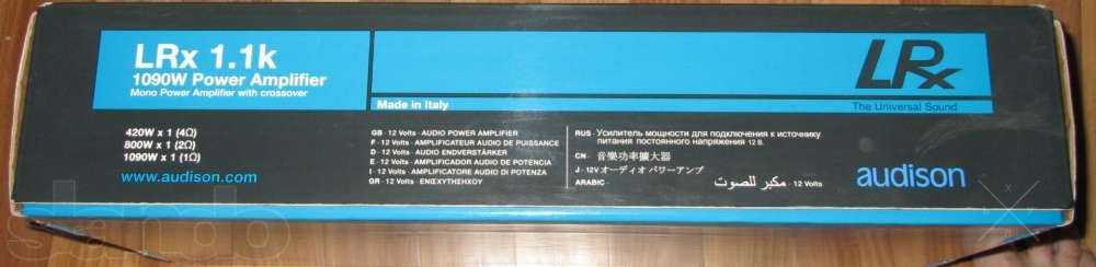 Автомобильный усилитель Audison LRx 1.1k mono