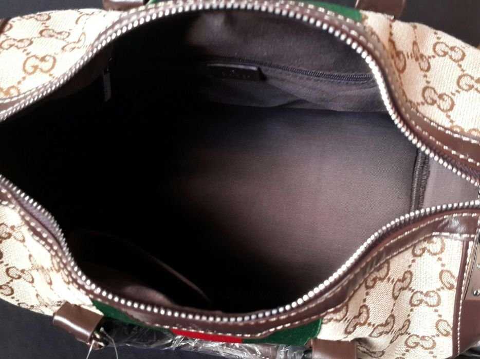 Новая женская фирменная брендовая сумка Гучи Gucci бочонок канва
