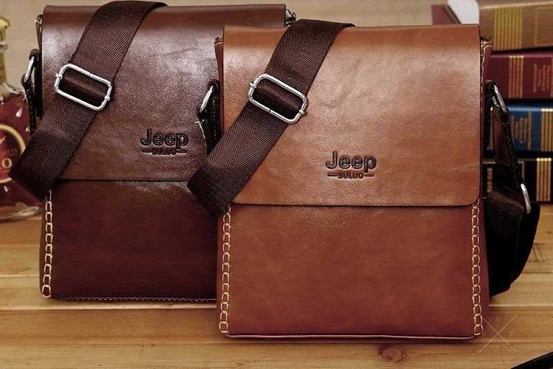 Мужская кожаная сумка Jeep + подарок