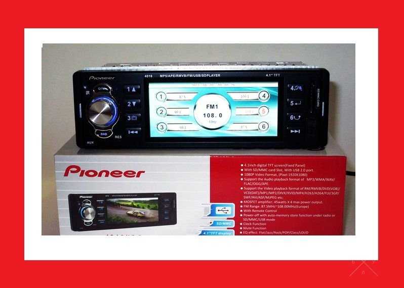 Автомагнитола Pioneer 4016 - 4,1" TFT USB+SD DIVX/MP4/ пионер 4016