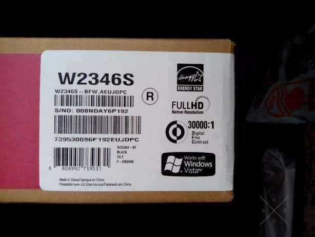Супер новый монитор "LG Flatron W2346S "