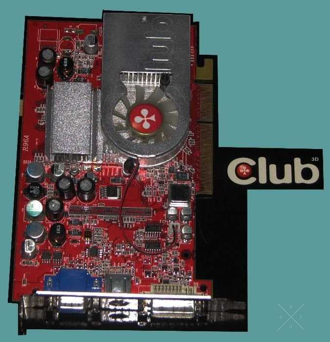 Видеокарта AGP 128md Club 3d Radeon 9600 xt tv-out