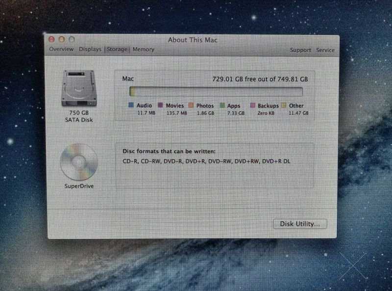 Моноблок iMac 20" 2.16GHz 3GB 750GB MacOS X 10.8.5