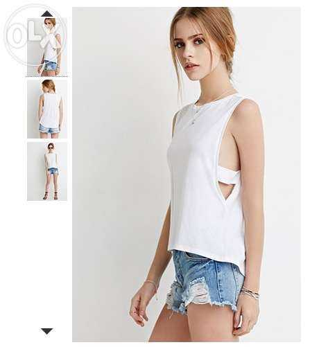 футболка forever 21 forever21 Cutout Muscle Tee