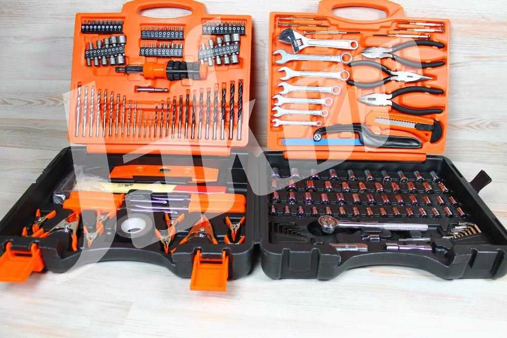 Набор инструментов на 200 предметов сверла, биты ключи, головки
