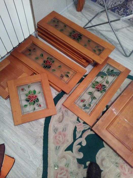 Фасады кухонные,натуральное дерево,массив ольхи.
