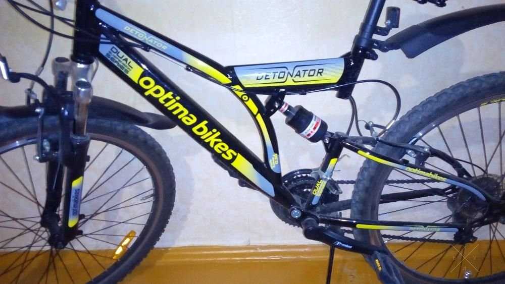 Новый велосипед +велокомпьютер горный двухподвес Optima Detonator 26"