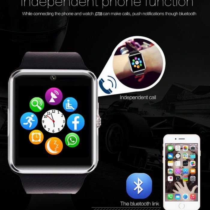 Прекрасные умные часы Smart Watch GT-08 .ПОДАРОК - Карта памяти на 8ГБ