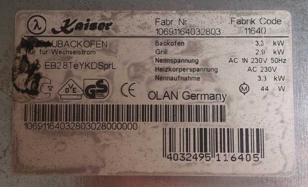 духовка KAISER EB2.8Te