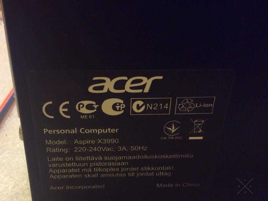 Персональный компьютер Acer Aspire X3990