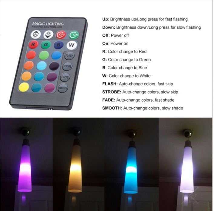 Светодиодная лампа, освещение. RGB,16 цветов. Энергосберегающая, декор