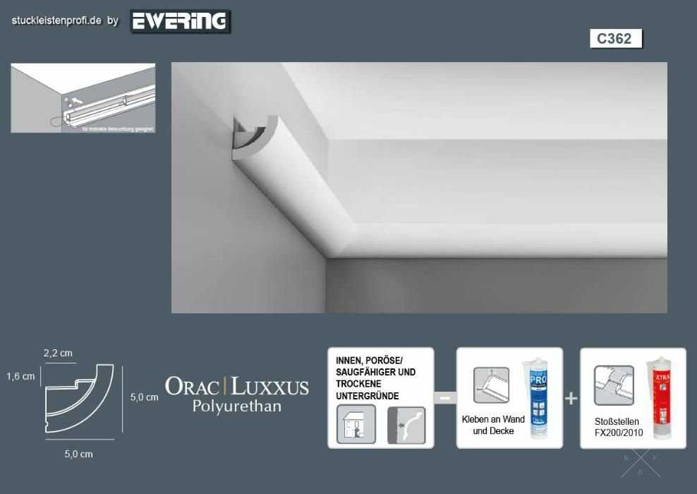 Карниз для скрытого освещения Orac Decor C362