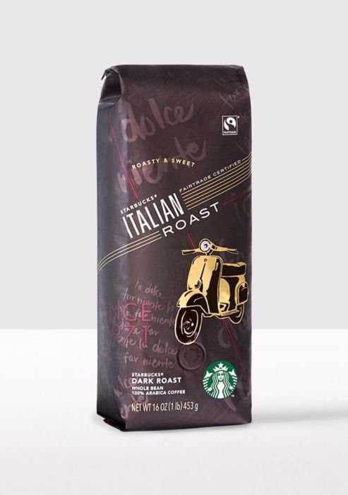 Кофе STARBUCKS Italian Roast, Whole Bean, 453g(1LB), оригинал/США