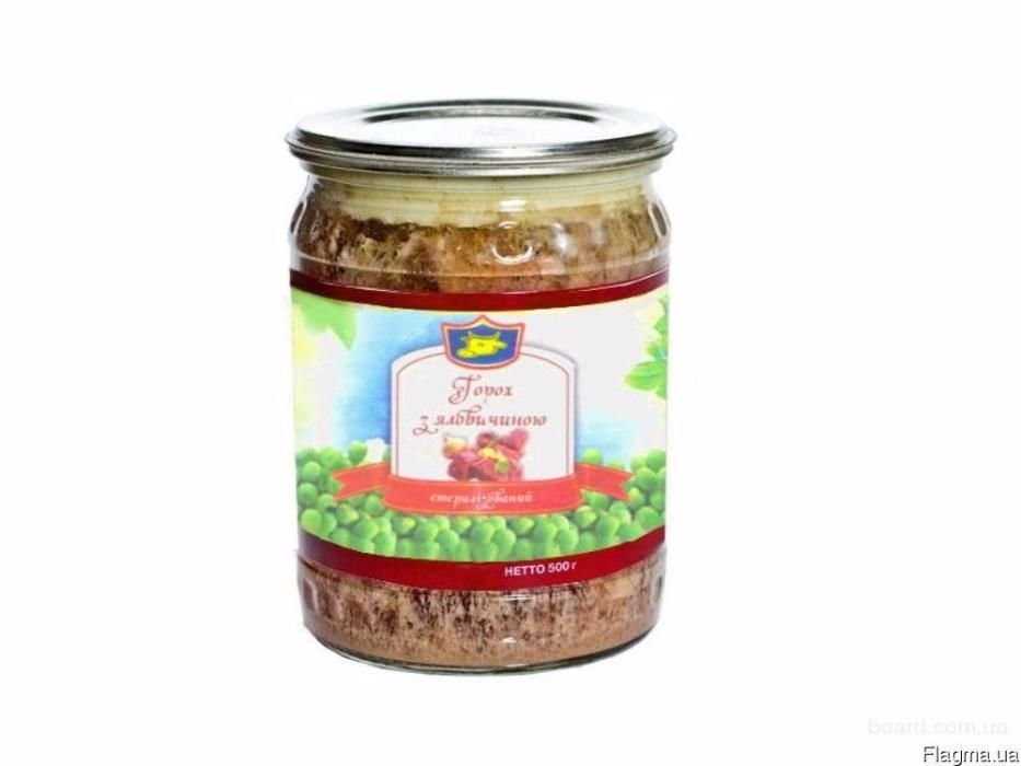 Горошек с мясом телятины