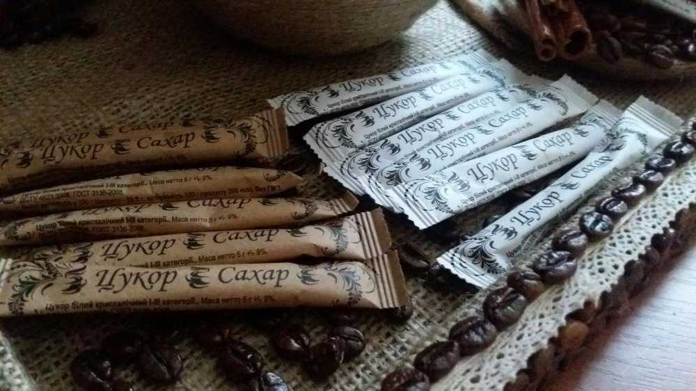 Порционный сахар в стиках по 5 гр