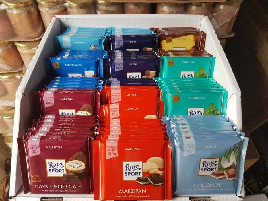 Шоколад Ritter sport в наличии (Германия)
