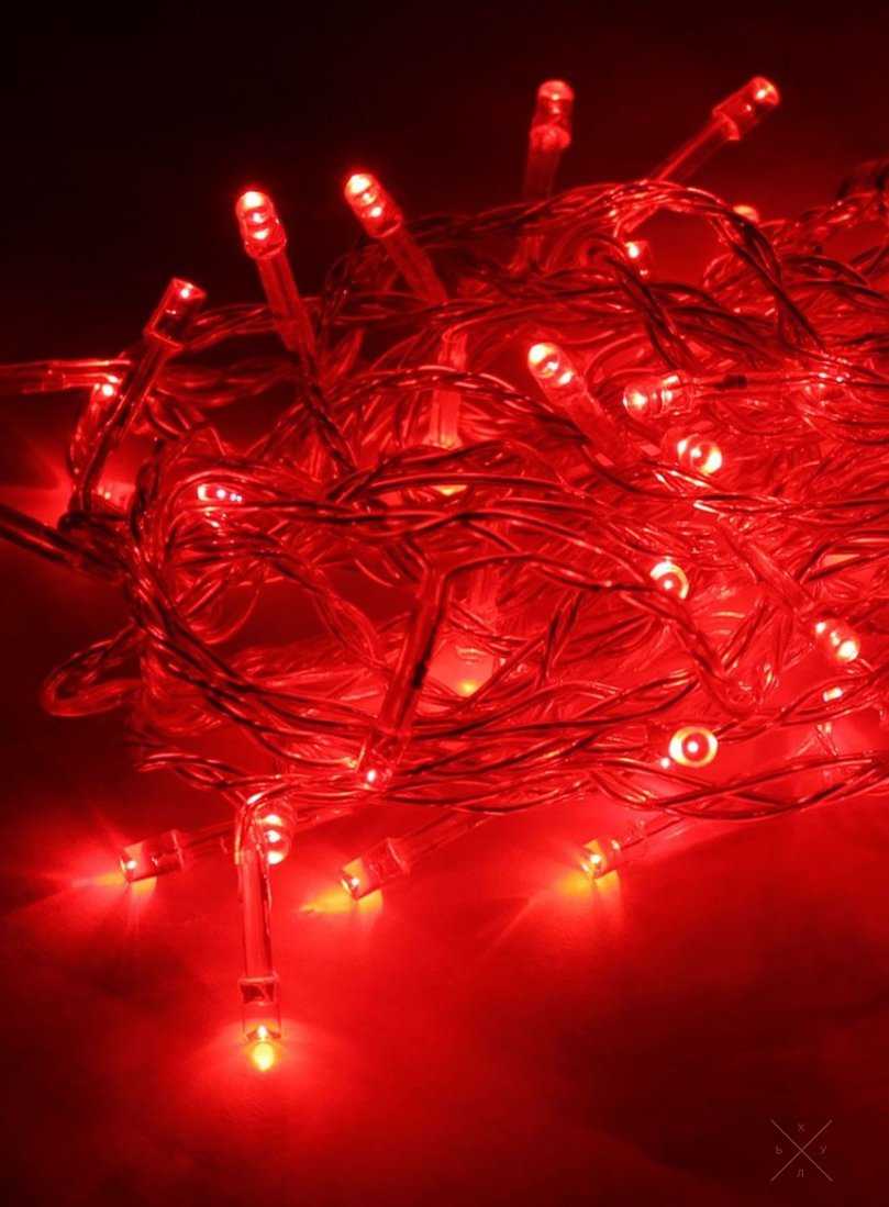 Светодиодная гирлянда `Проводная` 100 LED, белый шнур