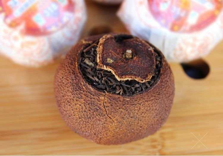 Чай в мандарине, пуэр Юньнань, в упаковке, цитрусовый вкус, ароматный
