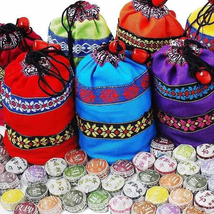 Китайский чай Пуэр в подарочном мешочке (230 грамм / 50 штук)