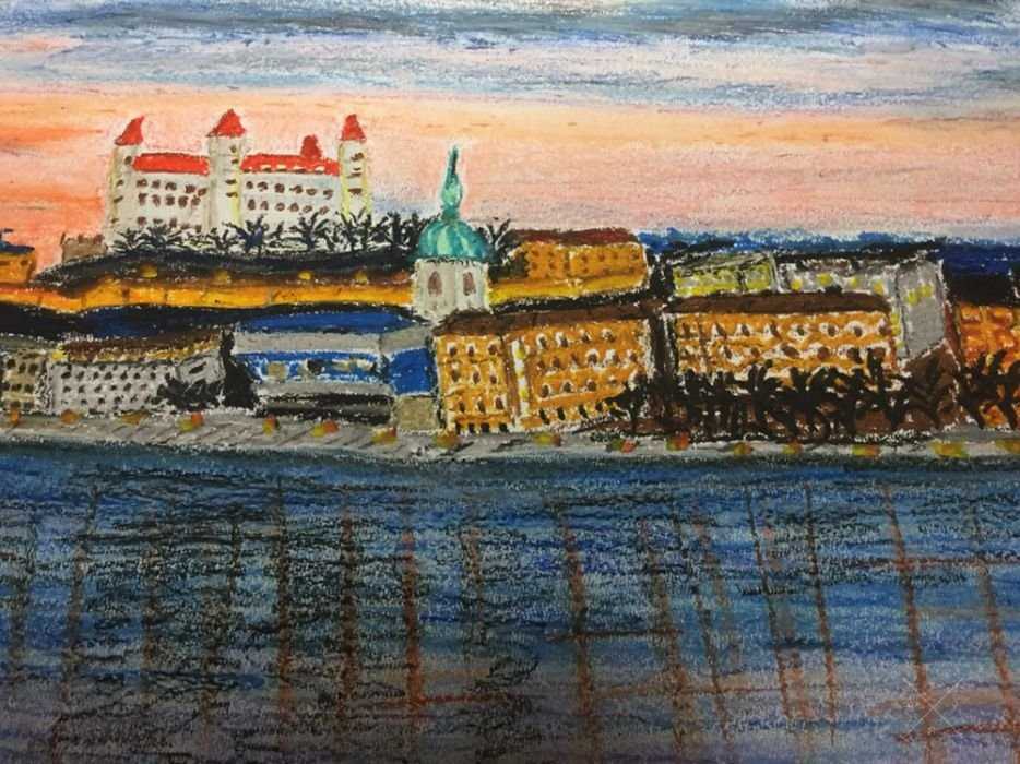 Рисунок Братислава, пастель, А3, торг!