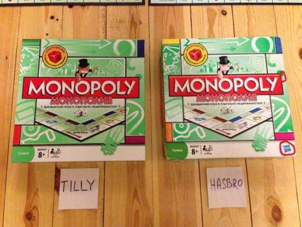 Монополия, точная копия оригинала Hasbro сравнение на фото. Монополія