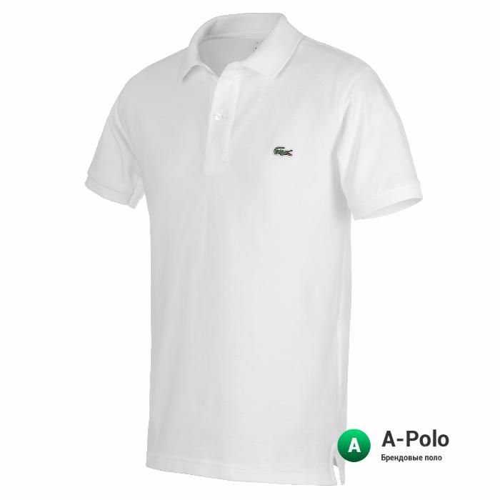 Мужское поло Лакост. Lacoste Slim Fit белое. Распродажа сезона 2016.