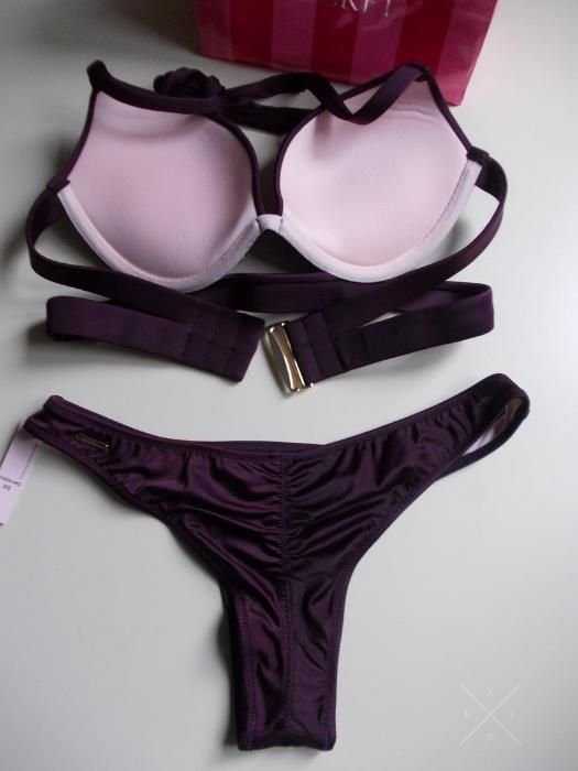 Купальник Victoria's Secret Halter оригинал чёрная орхидея, винный