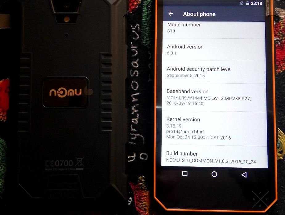 NOMU S10. 5”, 2/16 GB, 13/5 Мп, защита IP68, батарея 5000mah. 2 цвета