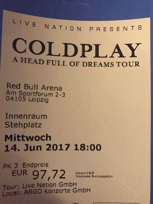 2 билета на Колдплей Coldplay в Лейпциге