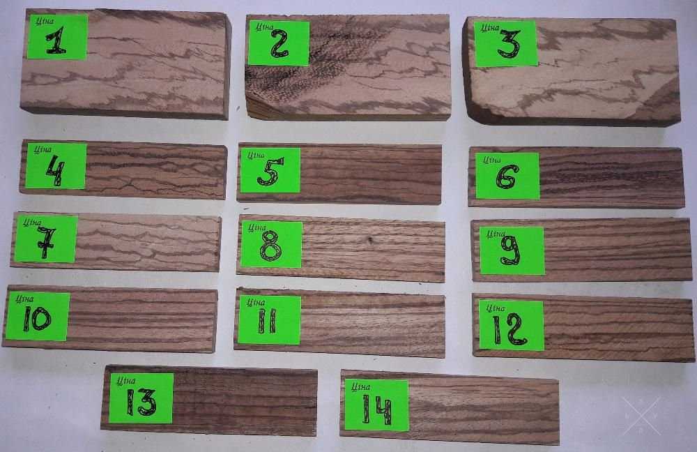Продам бруски для ручки ножа (Зебрано и другие сорта дерева)