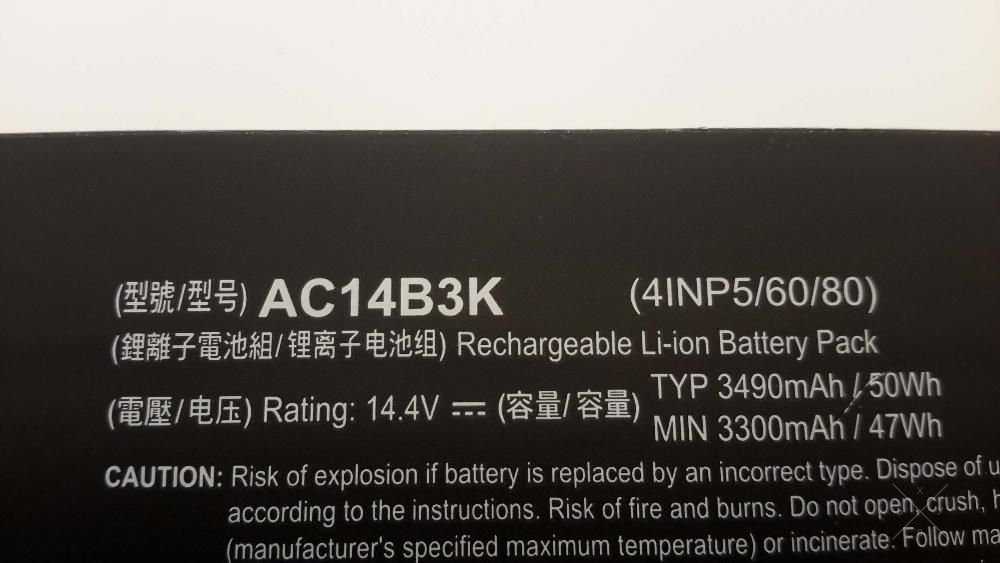 Аккумулятор ACER AC14B3K (4INP5/60/80)