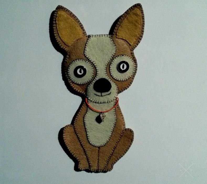 Собака из фетра (ручная работа Hand Made)