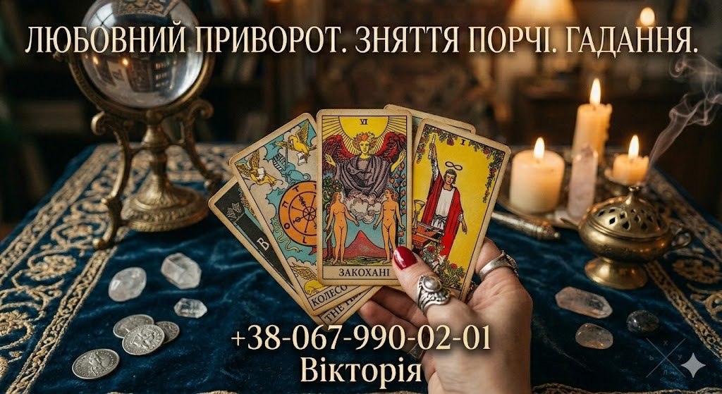 Ворожіння на Таро Мукачево, приворот за фото, зняття порчі, обряди на кохання.