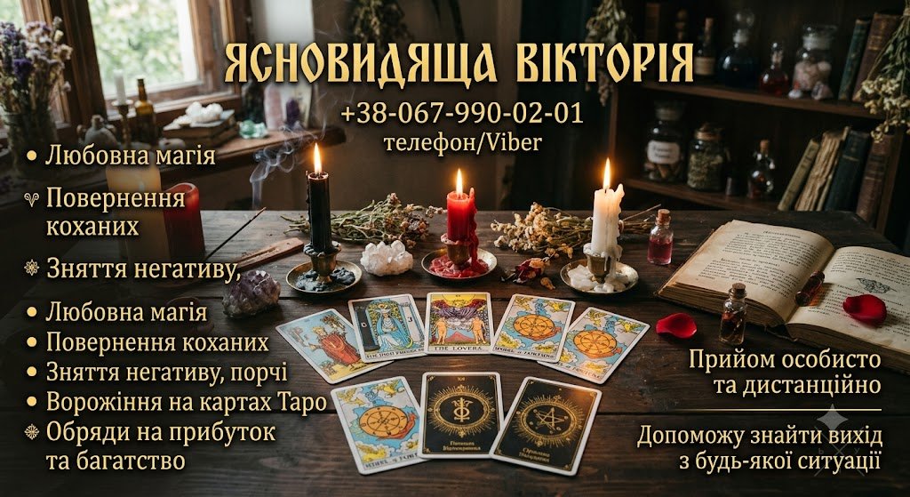 Екстрасенс Чернівці. Ворожіння на картах Таро, повернення чоловіка, відкриття грошового каналу.