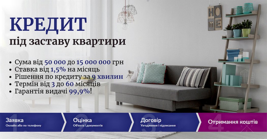 Кредит під заставу майна у Києві без підтвердження доходів.