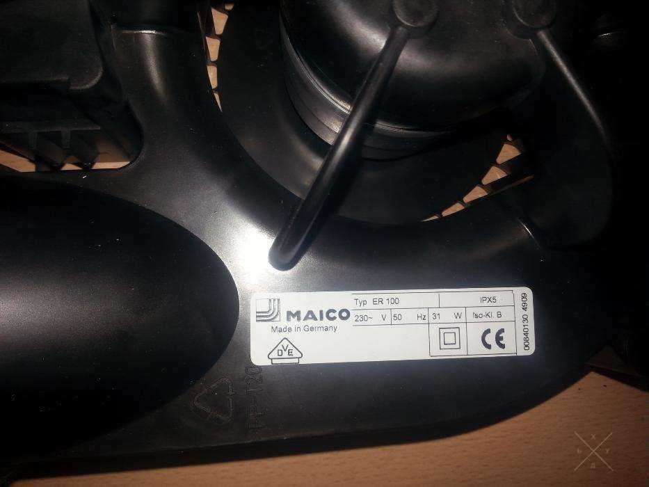 Вентилятор встраиваемый, вытяжка MAICO ER 100 + монтажный корпус.