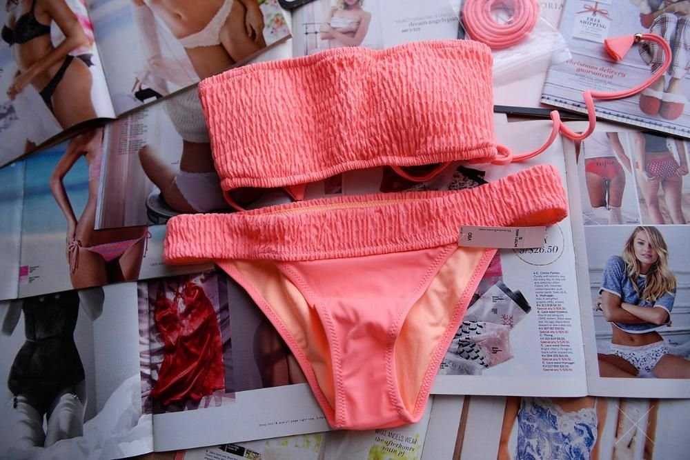 Купальник Victoria's Secret Bandeau оригинал персиковый