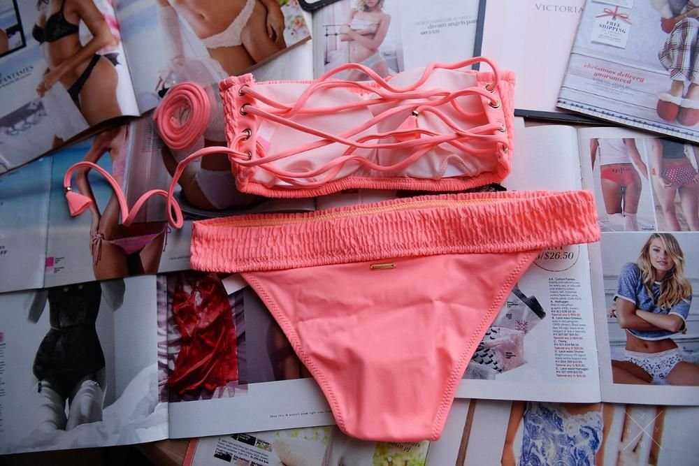 Купальник Victoria's Secret Bandeau оригинал персиковый